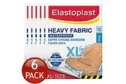 6 x ELASTOPLAST HEAVY FABRIC WATERPROOF EXTRA LARGE STRIPS WOUND BANDAGE 10 PACK