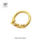 Imogen round Diamond Daith 14k Gold Hoop Septum clicker for her