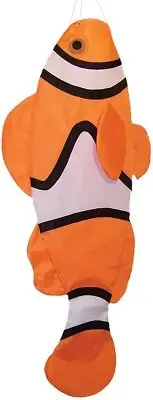 WINDSOCK--40" CLOWN FISH Windsock, Diva, Spinner by In the Breeze