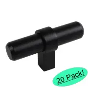 *20 Pack* Cosmas Cabinet Hardware Flat Black Bar Handle T-Knob #181FB