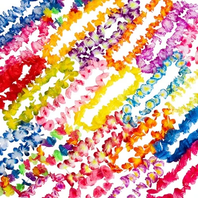36" - 42" Bulk 50 Pc. Luau Party Polyester Lei Assortment