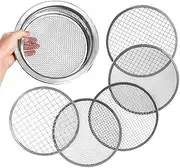 Soil Sifter Stainless Steel Riddle Sieve Set for Gardening with 5 Sizes, Diameter 1/3/6/9/12mm Interchangeable Meshes - Garden Potting Sieves with Shovel - Planting Soil Sifters Strains