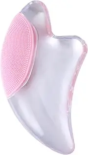 1Pc Pink Plate Transparent Crystal Scraping Bar for Facial Treatment Smooth Edges for Gentle Skincare for Massage and Lotion Application