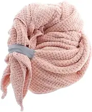 ASAKKURA Hair Bonnets Towel Turban Hair Drying Cap Large Shower Cap Women's Shower Cap Hair Dry Wrap Soft Fleece Pink