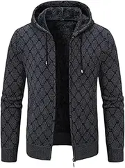 [Generic] Men Winter Hooded Sweaters Cardigans Fleece Warm Sweatercoats Thicker Slim Cardigans Coats
