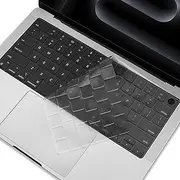 Keyboard Cover Skin for MacBook Pro 14" 16 inch M4 Pro/Max Chip A3112 A3185 A3401 A3186 A3403 Released in 2024 Touch ID TPU Protector Accessories US/ANSI Layout (TPU Transparent)