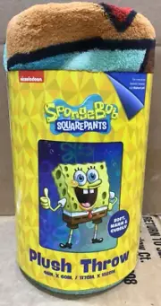 Spongebob Squarepants Plush Throw 46x60 Inches Nickelodeon Blanket H22