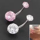 Surgical Steel Navel Rings Crystal Belly Button Ring Bar Piercing Jewelry B&RA