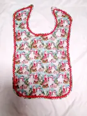 CHRISTMAS ADULT CLOTHING PROTECTOR BIB SANTA AND SNOWMEN