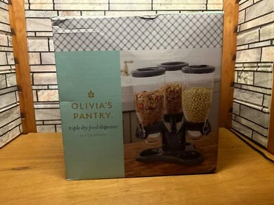 Olivias Pantry Triple Dry Food Cereal Dispenser , Tabletop, We Ship Daily USPS