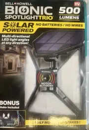 Bell+Howell Bionic Spotlight Trio Solar Powered Security Light Fixture 784