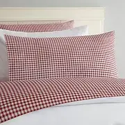 Gingham Cotton Sheet Set (Queen Red)