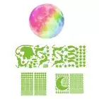 Colorful Moon Glow in The Dark Stickers Christmas Elk Santa Decal