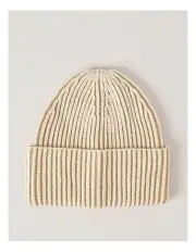 [Piper] Houston Two Tone Rib Knit Winter Hat in Tan