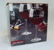 NIB LIBBY ESSEX RED WINE Set of 4 WINE GLASSES Made in USA