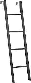 Dorm Bed Ladder Steps, Camper Bunk Ladder Loft Bed Ladder Metal Floor Standing, Kids Elderly Safety Hook Ladder for Boat Attic Truck Bed, Black (Size : 1.6m/5.25ft)