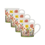 4PK Ashdene Playful Bunnies Beverage Drinking Coffee/Tea Mug Drinkware Assorted