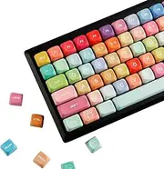 YMDK Color Gummy Cute Bear PBT Keycaps MOA Profile 134 Keys Dye Sub Top Print Custom Keycap Set for MX Mechanical Keyboard 61/64/68/84/87/100/104/108% Layout (Gummy Cute Bear 134)