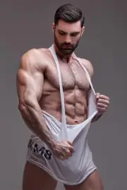 [K027] Handsome Man Cute Male Model Showing Off Body Physique Art Photography