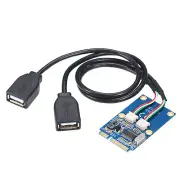 1Pcs Mini PCI-E PCI Express to 5 Pin Dual USB 2.0 Adapter Riser Expansion Card n