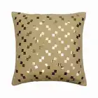 Decorative Cushion Cover Beige 16"x16", Bed Decor Burlap Fabric - Check It Out