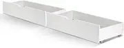 [Artiss] 2X Under Bed Storage Drawer Wooden Underbed Storage Organizer with Wheels for Clothing, Quilts, White Trundle Drawers Dorm Bedroom Home Decoration Room Decor, 91x47x20cm