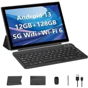 10 Inch Android 13 Wifi Tablet with Keyboard & Stylus 12GB RAM 128GB ROM 1TB