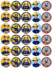 Fireman Sam Edible Cupcake Toppers Edible Wafer Paper Fairy Cake Toppers
