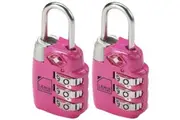 2x Lewis N. Clark PadLock Suitcase TSA Approved Combination Lock Travel - Pink