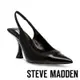 STEVE MADDEN-NILES 拼接尖頭繞踝高跟鞋-黑色