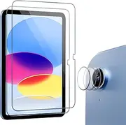 ProCase 2+3 Pack Tempered Screen Protector for iPad (A16) 11th 2025 / iPad 10th Generation with Camera Lens Protector, Protective Glass Film Guard for iPad 11"/10.9" 2025/2022