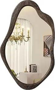 AOAOPQ Wall Mirror Full Length Large Floor Save Asymmetrical Mirrors for Wall Door Suitable for Bedroom or Cloakroom Bedroom Bathroom Living Room Frame 28"x39" Black