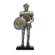 4 Inch Medieval Knight with Sword and Shield Resin Statue Figurine