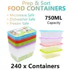240 Meal Prep Food Containers BPA FREE Microwave Freezer Takeway 750ML Lunch Box
