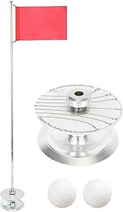 Flag Golf Hole Cup - Retractable Golf Flagstick | Golf Hole Cup and Flag | Portable Golf Hole Cup Portable for Backyard Practice Putting Green, Driving Range Golf Pin Flag Hole Cup Set