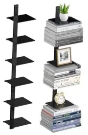 Invisible Floating Bookshelf for Wall Mounted, 6 Tier Vertical Spine Book