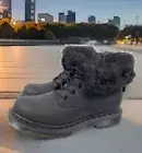 Dr Martens • 1460 Kolbert Black Leather Fur Wintergrip Boots • Women Sz US 5