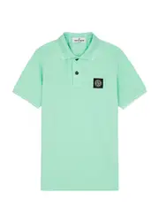 Stone Island Kids Logo Stretch-cotton Polo Shirt (14 Years) - Green Light - 14YR (14 Years) 14YR (14 years)