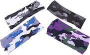 [Yardwe] Sweatbands for Boys and Girls 4-Pack Headbands for Boys Girls Youth Sports Headbands High Absorption Breathable and Stylish Camouflage Design
