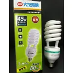 芝山照明 台灣製造 大友 螺旋燈泡 45W 黃光 2700K E27 省電燈泡220V 含發票