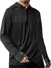 [Haimont] Men's Sun Hoodie Long Sleeve UPF 50+ UV Protection Fishing Shirt Lightweight Quick Dry Athletic with Thumbholes