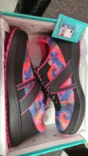 Traq By Alegria Qarma Sneakers Women's 11.5 Pink Blue Black Lace Up