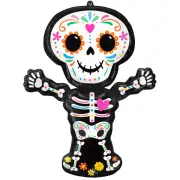 Halloween Day of the Dead Standing Skeleton SuperShape Foil Balloon