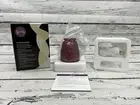 NIB Scentsy Cranberry Glass Red Glitter Wall Plug-In Mini Wax Warmer Night Light