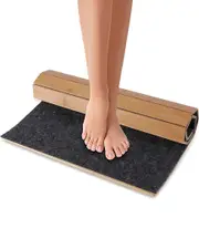 SereneLife Bamboo Floor Rug Bath Mat