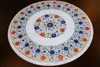 Floral Pattern Inlay Work Dining Table Top Round Marble Center Table for Hallway