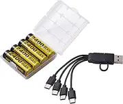 Nitecore NH2400 1.5V Lithium AA Battery 2400mAh USB-C Rechargeable (4 Pack)