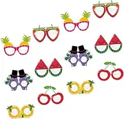 BRIGHTFUFU 24pcs Fruit Paper Glasses Sunglasses Lights LED Glasses Party Sports Boys Sunglasses Neon Accessories Flashing Funny Eyewear Sunglasses Groovy Party Favors Youth
