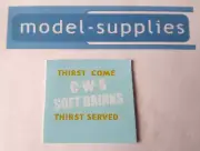 Mettoy Karrier Drinks Wagon "CWS SOFT DRINKS" Reproduction Waterslide Transfer