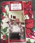 Holiday Time Fabric Poinsettia Tablecloth 52 X 70 Rectangle NEW
